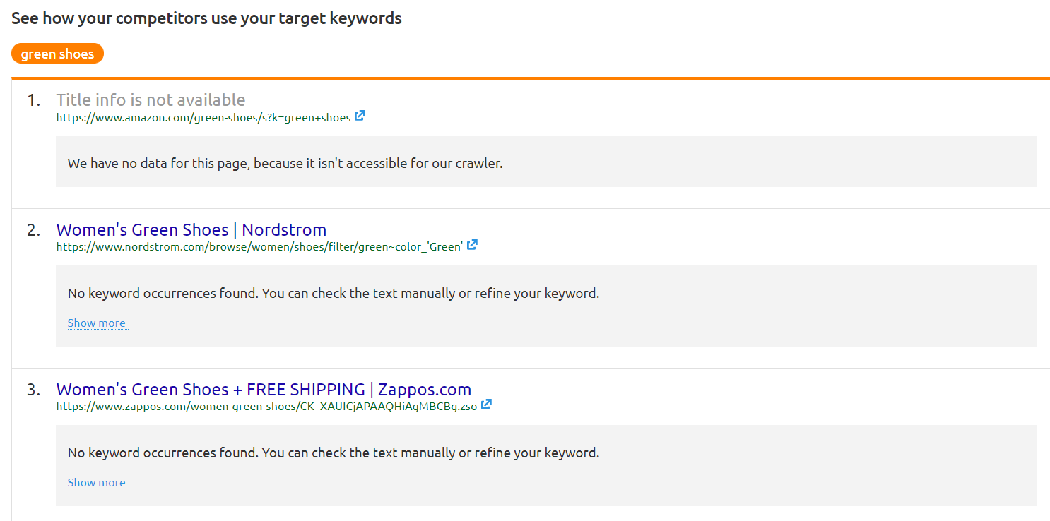 competitor using target keywords